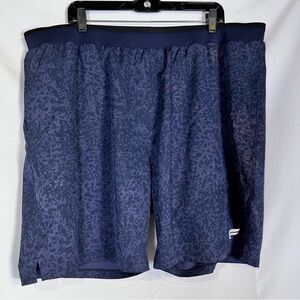 Mens Fabletics Fundamental Short II‎ Lined 8in sz XXL Navy Workout Gym Athletic